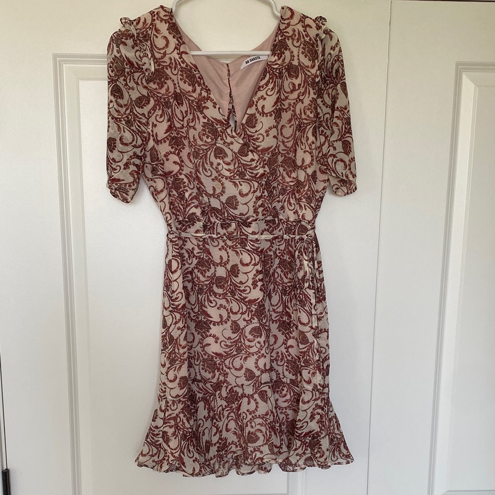 BB Dakota Burgundy Paisley Floral Mini Dress
